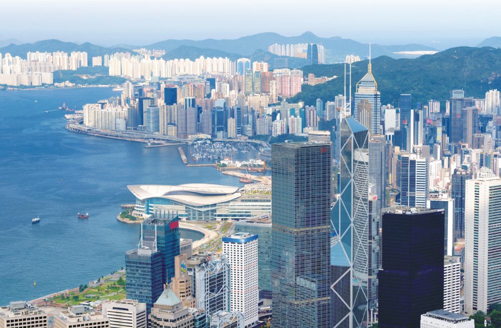 香港維多利亞港與金融中心